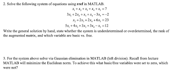 Equations Using Rref In Matlab