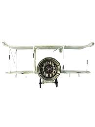 Clock Aircraft Vintage Design Biplane