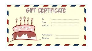 Birthday Gift Certificate Templates For Word 9 Business