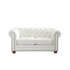 Solid Leather 2 Seater Loveseat