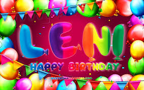 happy birtay leni colorful balloon