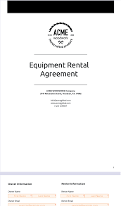 Equipment Al Agreement Template