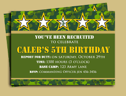 Free Printable Army Birthday Party Invitations Templates