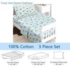 Blue Cotton Toddler Sheet Set