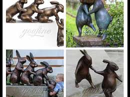 Rabbit Dancing Sculpture Garden Decor