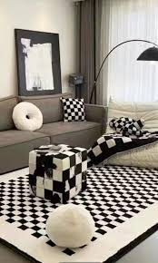 aesthetic black n white carpet