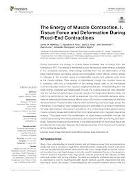 pdf the energy of muscle contraction