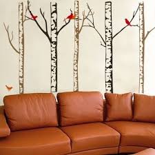 Black And Brown Trees With Birds Wall Decal