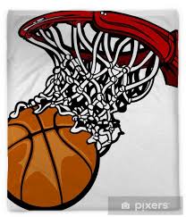 Illustration of a basketball player wearing a yellow shirt and jumping on a basketball ball in a white background for assembling or creating teaching materials for moms doing homeschooling and teachers searching for images for teaching materials. Basketball Hoop With Basketball Cartoon Plush Blanket Pixers We Live To Change