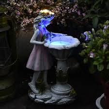 Led Solar Resin Fairy Lamp Statue
