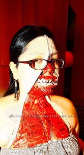 scary homemade zipper face costume