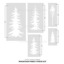 Mountain Pines 5pc Stencil Kit Wall Art