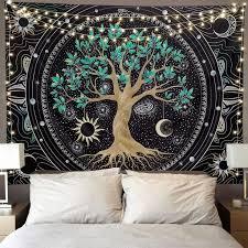 Aesthetic Tree Of Life Tapestry Trippy