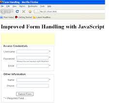 improved form handling using javascript