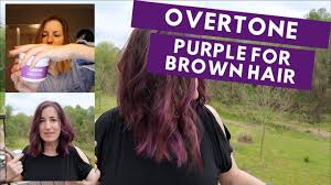 overtone purple for brown hair before