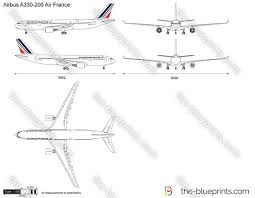airbus a330 200 air france vector drawing