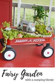fairy garden in a little red wagon