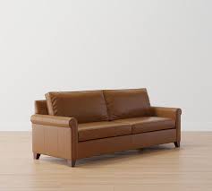 Cameron Roll Arm Leather Sofa Pottery