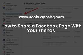 share a facebook page with your friends