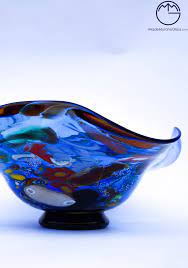 Verona Murano Glass Bowl Fantasy Blue