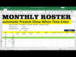 monthly employee duty roster format