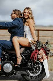 biker elopement ideas bespoke bride