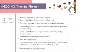 wedding timeline planner template in