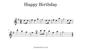 happy birthday flute notes sheet