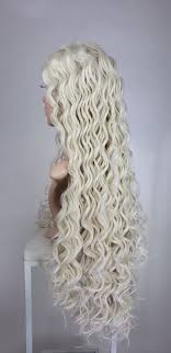 Balayage on naturally curly hair 4. White Blonde Long Curly Lace Front Wig Extra Thick 200 Hair Density Pose Wigs