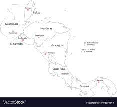 Contour central america map Royalty Free Vector Image