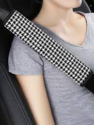 2pcs Houndstooth Pattern Polyester Car