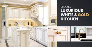 white and gold kitchen design ideas