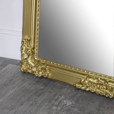 lornate gold full length wall mirror