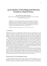 pdf an evaluation of web plagiarism detection systems for student pdf an evaluation of web plagiarism detection systems for student essays