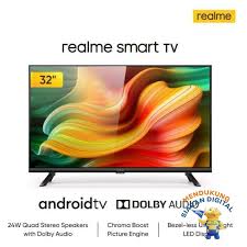 Tv berukuran 32 inci ukurannya 81cm dari kiri bawah ke kanan atas, atau sebaliknya. Realme Smart Tv 32 Inch Terbaru Agustus 2021 Harga Murah Kualitas Terjamin Blibli