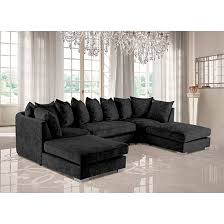 chenille fabric corner sofa in black