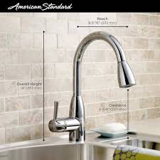 If there is a lot of water deposits, you can clean this by setting the faucet head in some vinegar for about 30 minutes. Fairbury 1 Handle Pull Down High Arc Kitchen Faucet American Standard