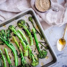 roasted broccoli with sesame garlic