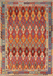 flat weave orange kilim oriental area