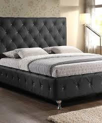black tufted stella queen bed frame by