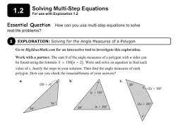 Alg1 1 2 Solving Multi Step Equations