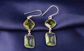 green amethyst gems handmade earrings