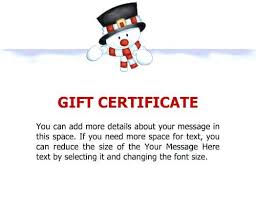 Snowman Sample Gift Certificate Free Download Voucher