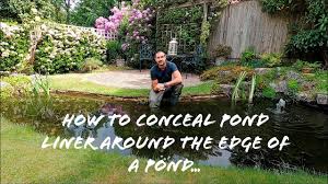 how to hide pond liner around the edge
