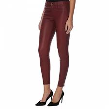 I think she looks amazing in leather pants. Burgundy L8001 Mid Rise Leather Trousers Brandalley
