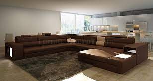 Polaris Sectional Sofa In Brown Leather