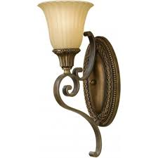 Bronze Wall Light Scavo Glass Shade