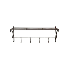 Carla Wrought Iron Wall Shelf With Hooks