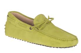 Tods Mens Kiwi Green Suede Pebbled Gommino Driving Moccasin Loafer Shoes