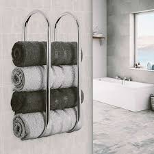 Wall Mounted Silver Chrome Towel Holder